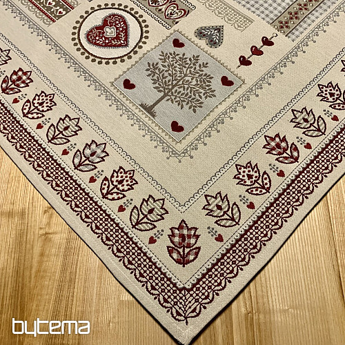 Tapestry tablecloth and scarf HEART LACE