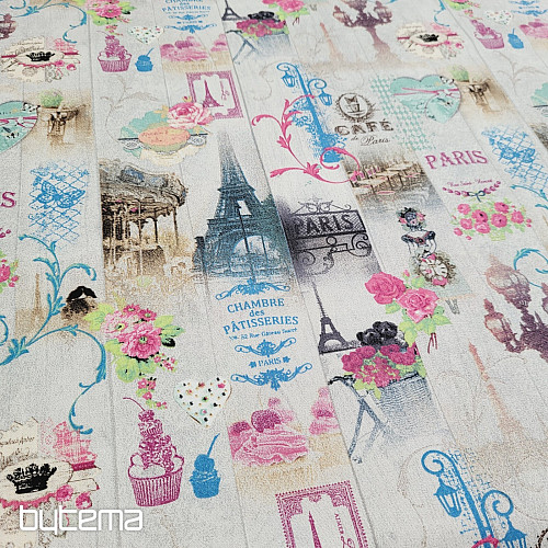 Decorative fabric PARIS digital print 3D