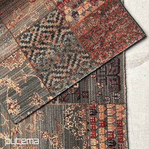 Luxurious woolen tread ROYAL PATCHWORK green
