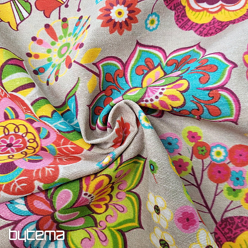 Decorative corolful fabric OLGA