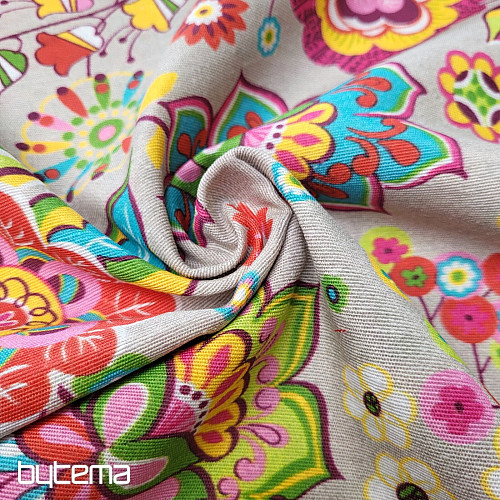 Decorative corolful fabric OLGA