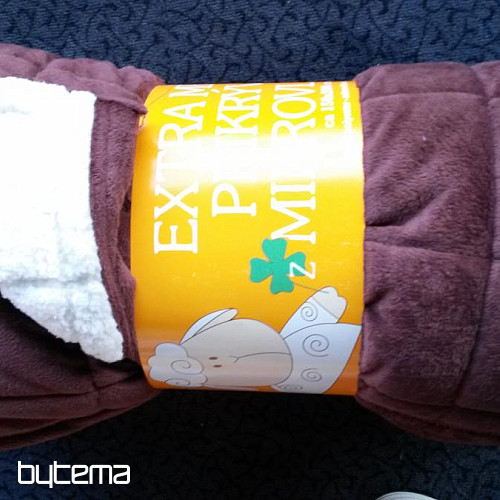 Microfiber blanket EXTRA SOFT SHEEP stitching BROWN