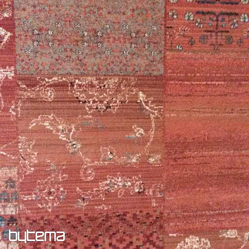 Luxurious woolen carpet ROYAL PATCHWORK red