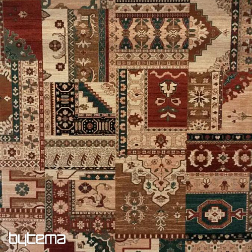 Luxurious woolen carpet ROYAL PATCHWORK multi cream