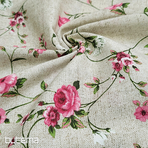 Decorative fabric Flowers RAME pink