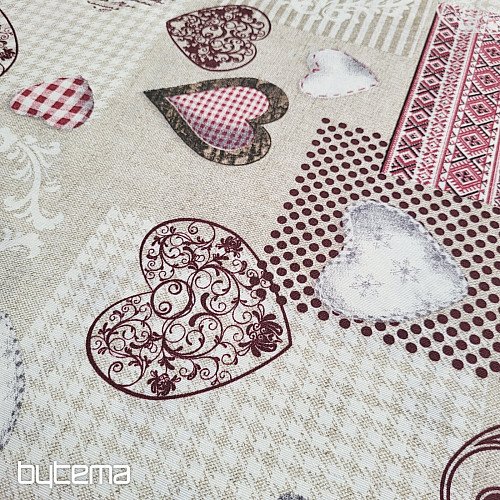 Decorative fabric MAX LOVE burgundy