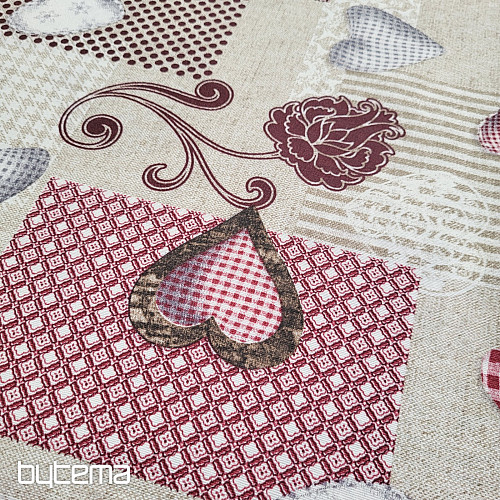 Decorative fabric MAX LOVE burgundy
