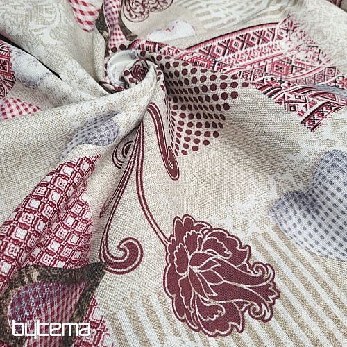 Decorative fabric MAX LOVE burgundy