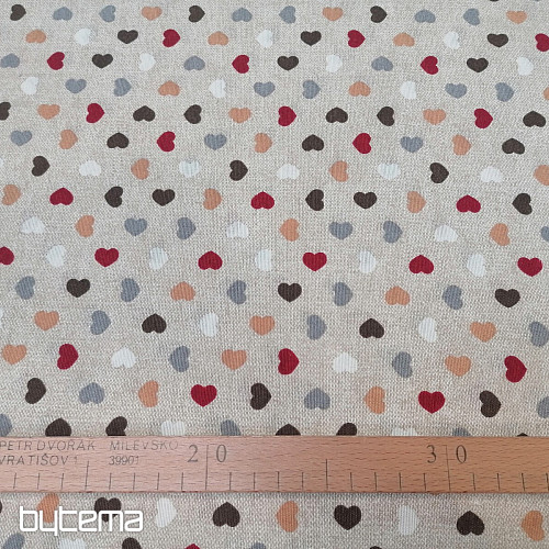 Decorative fabric MINI HEARTS