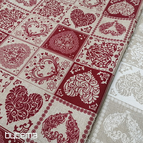 Decorative fabric AMORE GRANATE red