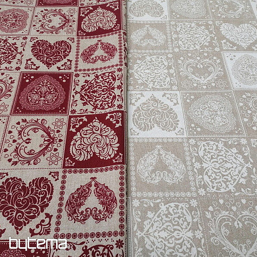 Decorative fabric AMORE GRANATE red