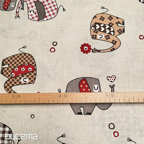 Decorative fabric ELEPHANTS