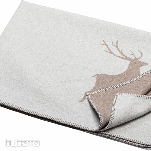 Cotton blanket DF SYLT JELEN light gray