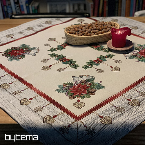 Tapestry tablecloth CHRISTMAS ROSES and Birds
