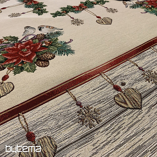 Tapestry tablecloth CHRISTMAS ROSES and Birds