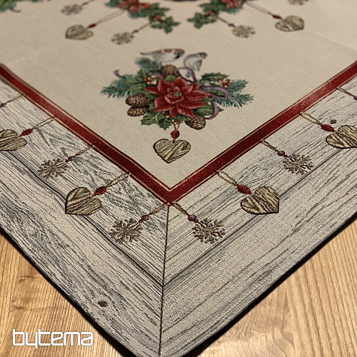 Tapestry tablecloth CHRISTMAS ROSES and Birds