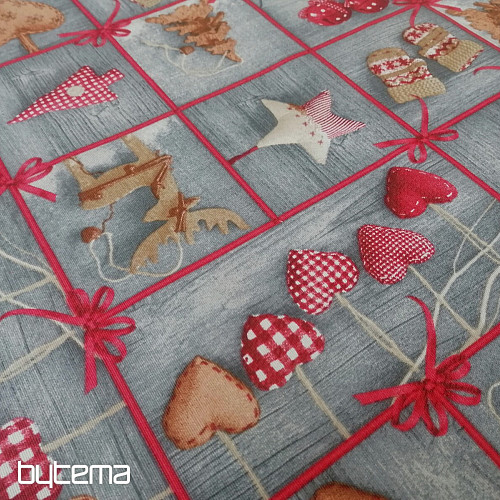 Decorative fabric COUNTRY Christmas gray