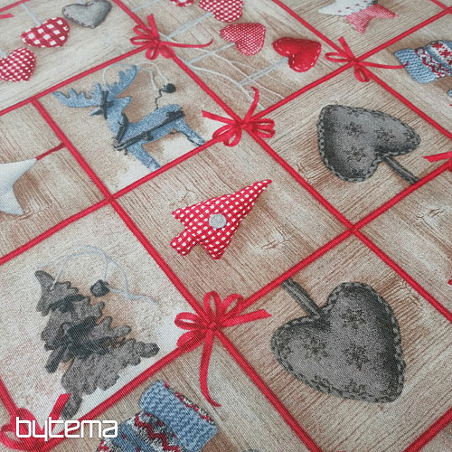 Decorative fabric COUNTRY Christmas brown