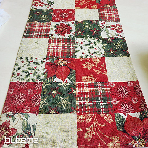 Christmas tapestry tablecloth and scarf HOLLY