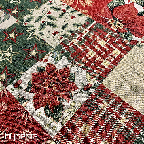 Christmas tapestry tablecloth and scarf HOLLY