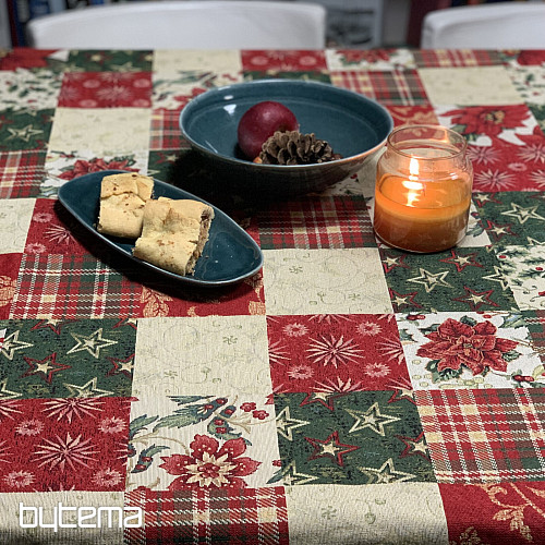 Christmas tapestry tablecloth and scarf HOLLY