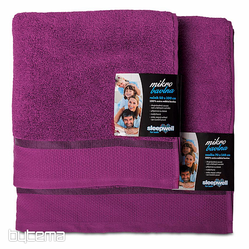 Towel and bath towel MICRO BLUEBERRY