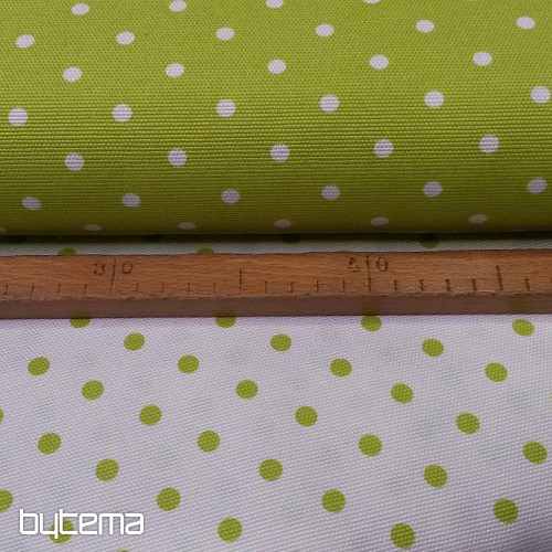 Decorative fabric combination polka dot green