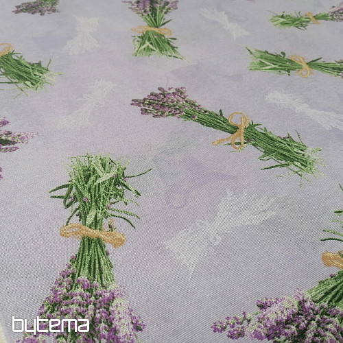 Decorative fabric LAVENDER bouquet LILAC