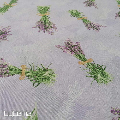 Decorative fabric LAVENDER bouquet LILAC