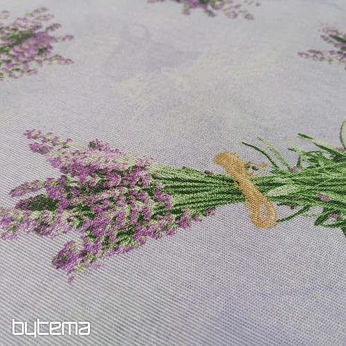Decorative fabric LAVENDER bouquet LILAC