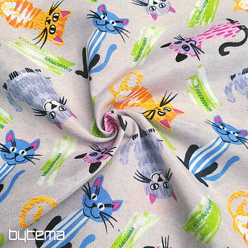 Decorative fabric CATS MULTICOLOR