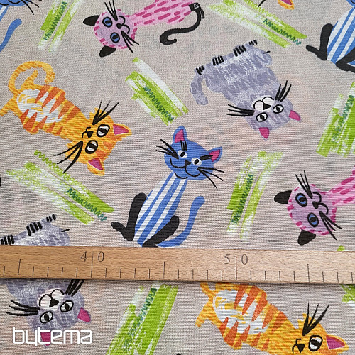 Decorative fabric CATS MULTICOLOR