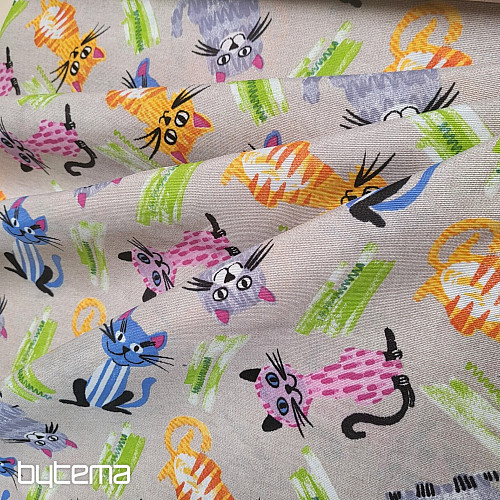 Decorative fabric CATS MULTICOLOR