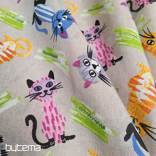 Decorative fabric CATS MULTICOLOR