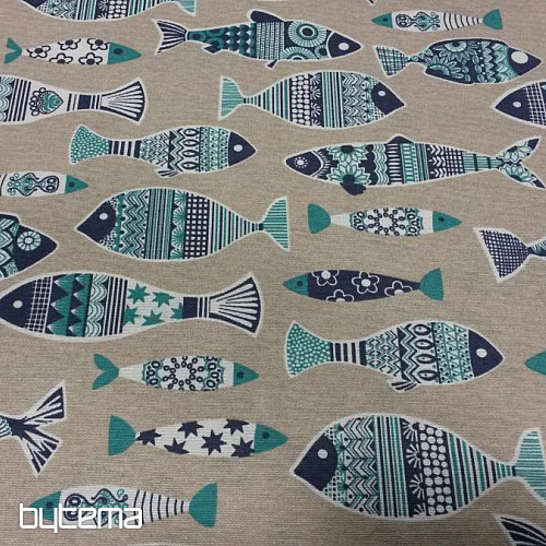Christmas decorative fabric FISH