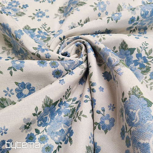 Fabric TOSCANA VALERY 16/1 ALLOVER green leaves