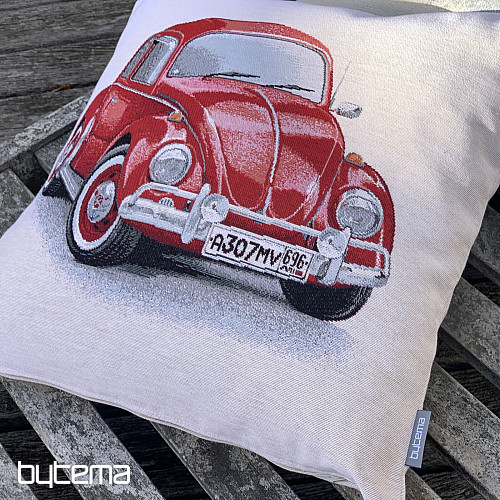 Tapestry cushion cover VW BEETLE RED