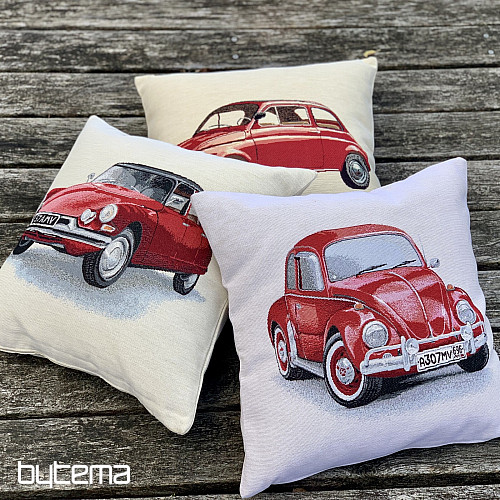 Tapestry cushion cover VW BEETLE RED