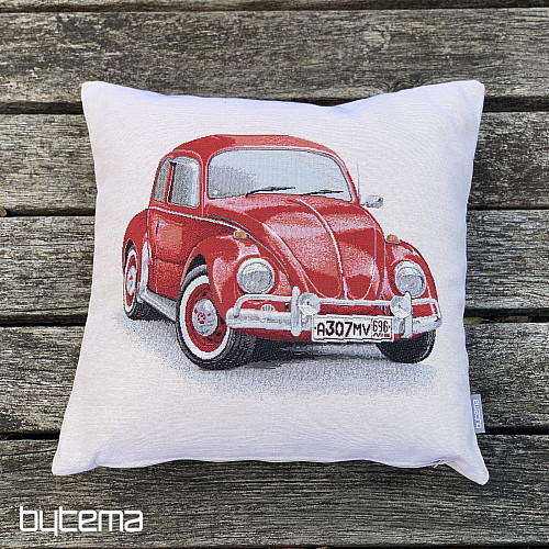 Tapestry cushion cover VW BEETLE RED