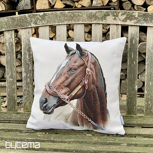 Gobelin cushion cover HORSE BROWN