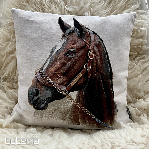 Gobelin cushion cover HORSE BROWN