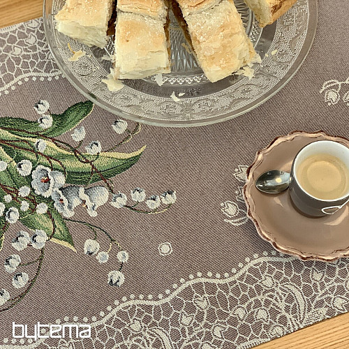 Tapestry tablecloth and scarves KONVALINKA