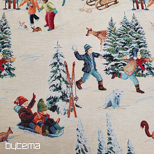 Tapestry fabric SKIERS