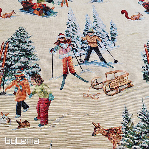 Tapestry fabric SKIERS