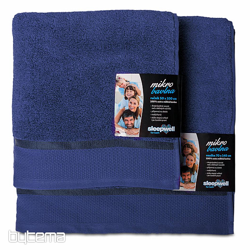 Towel and bath towel MIKRO TM. NAVY BLUE