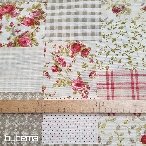 Decorative fabric ROSE MARTA patchwork