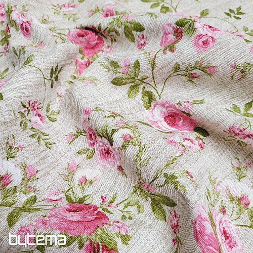 Decorative fabric ROSE EVA cut