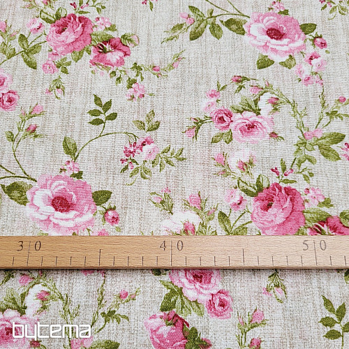 Decorative fabric ROSE EVA cut