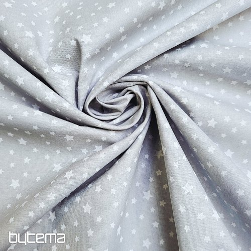 Cotton fabric STARS gray