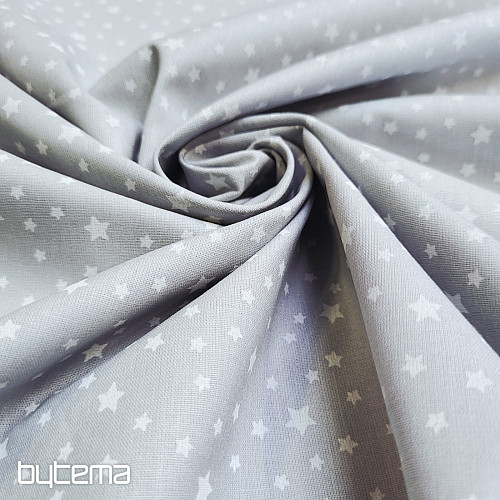 Cotton fabric STARS gray